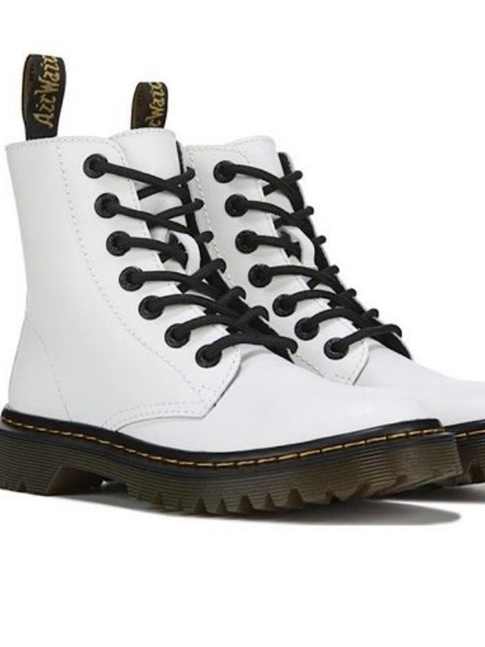Dr. Martens Luana White Leather AirWair 7-Eye Combat Boots size 6